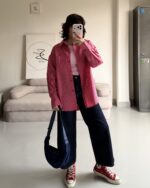 شومیز راه راه صورتی/سرخابی - Image 2
